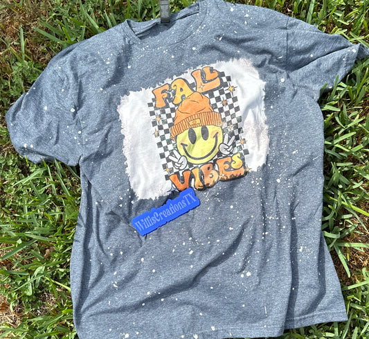 Fall Vibes Bleached Tee