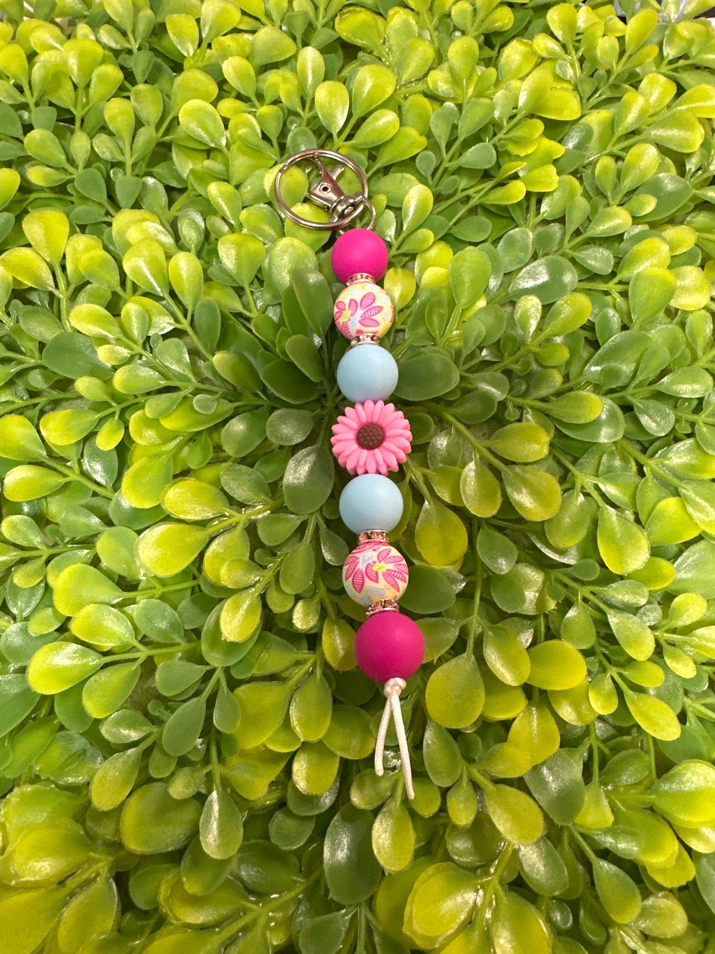 Pink Daisy Keychain