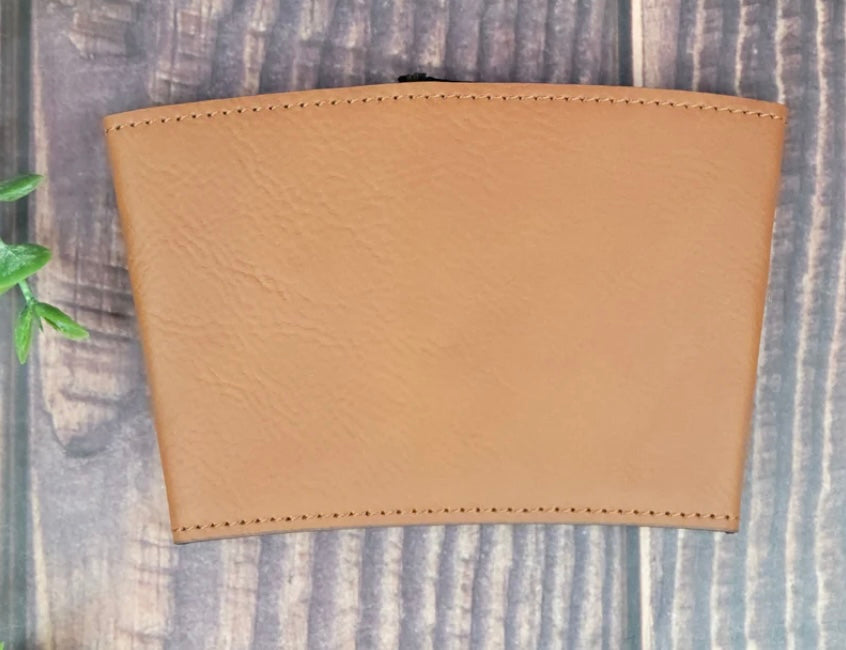 Personalized Leather Coffee Cup Sleeve
