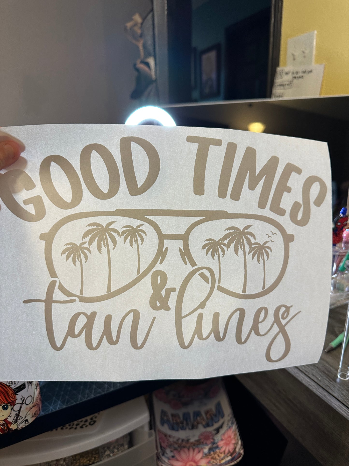 Good Times Tan Lines Black Screenprint