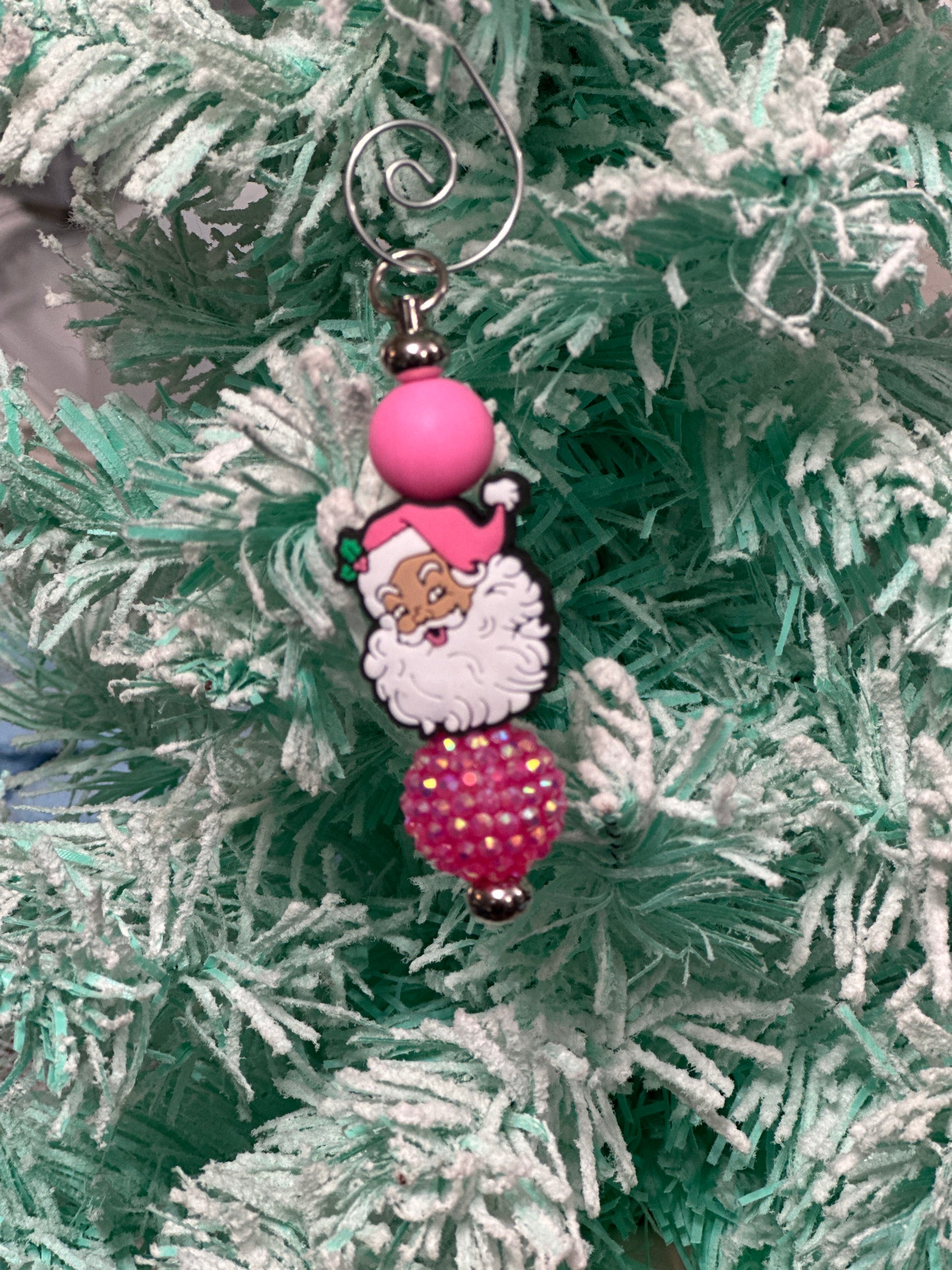 Pink Santa Christmas Ornament