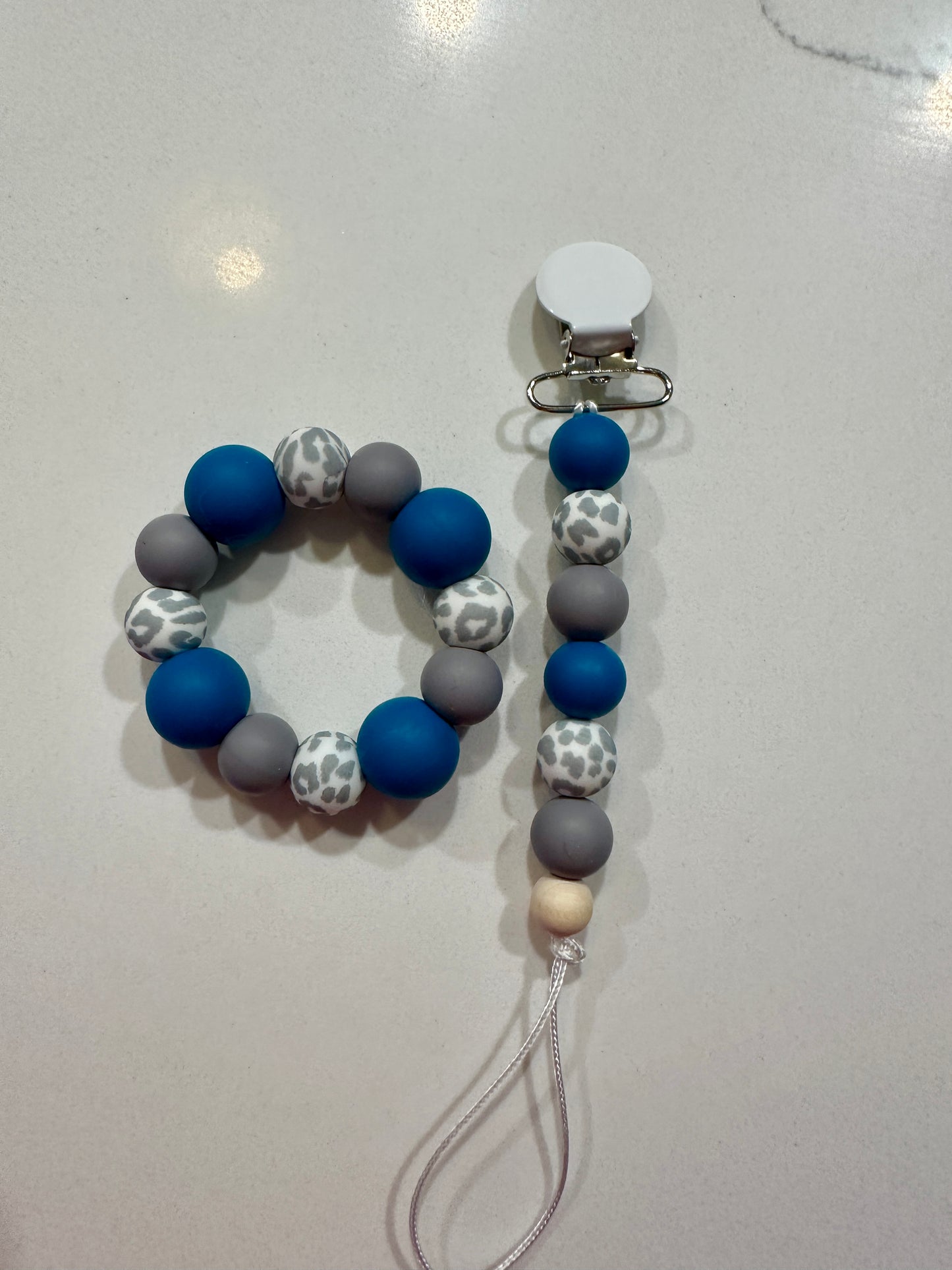 Teal Leopard Baby Items