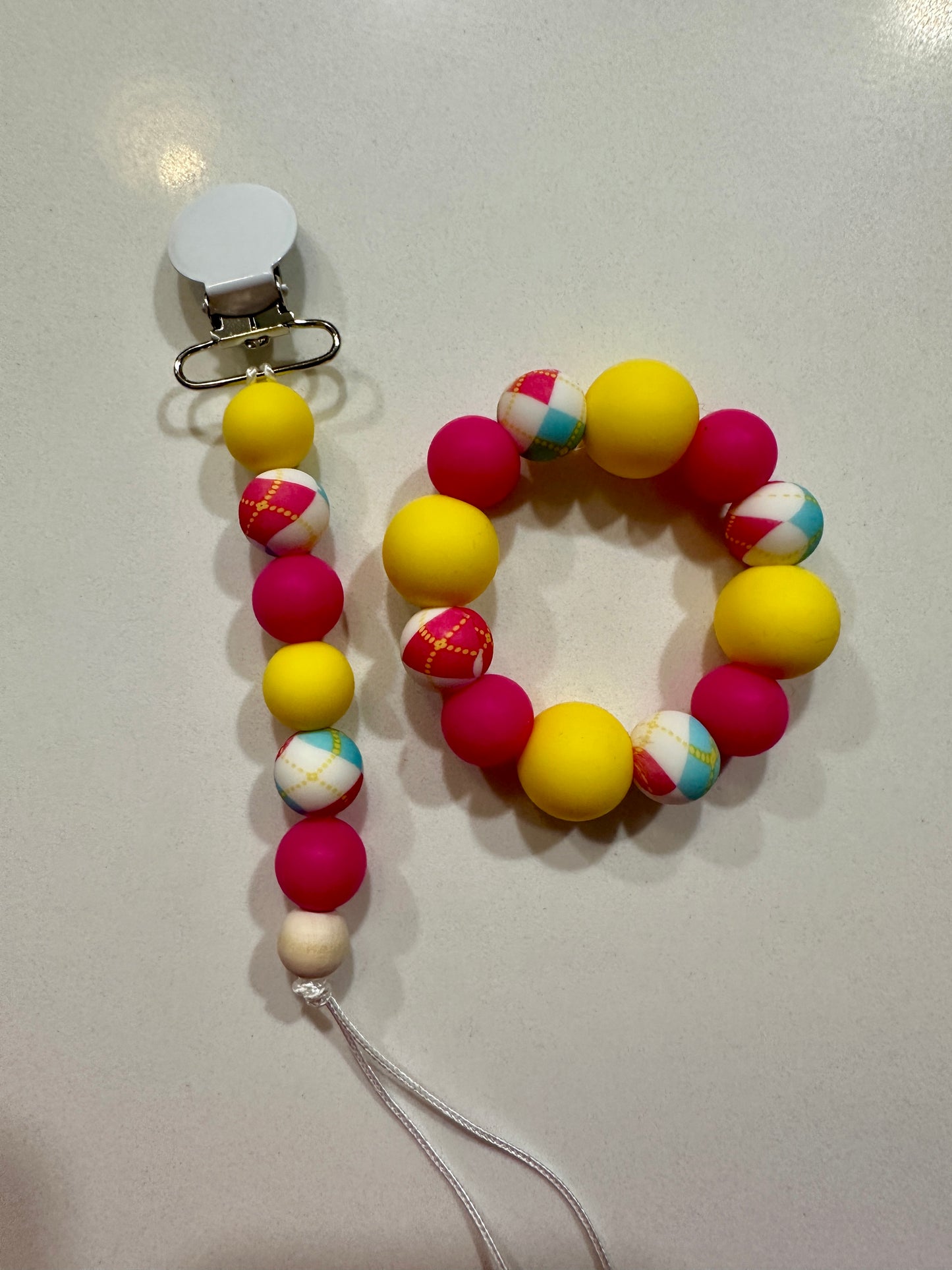 Pink and Blue Plaid Baby Items