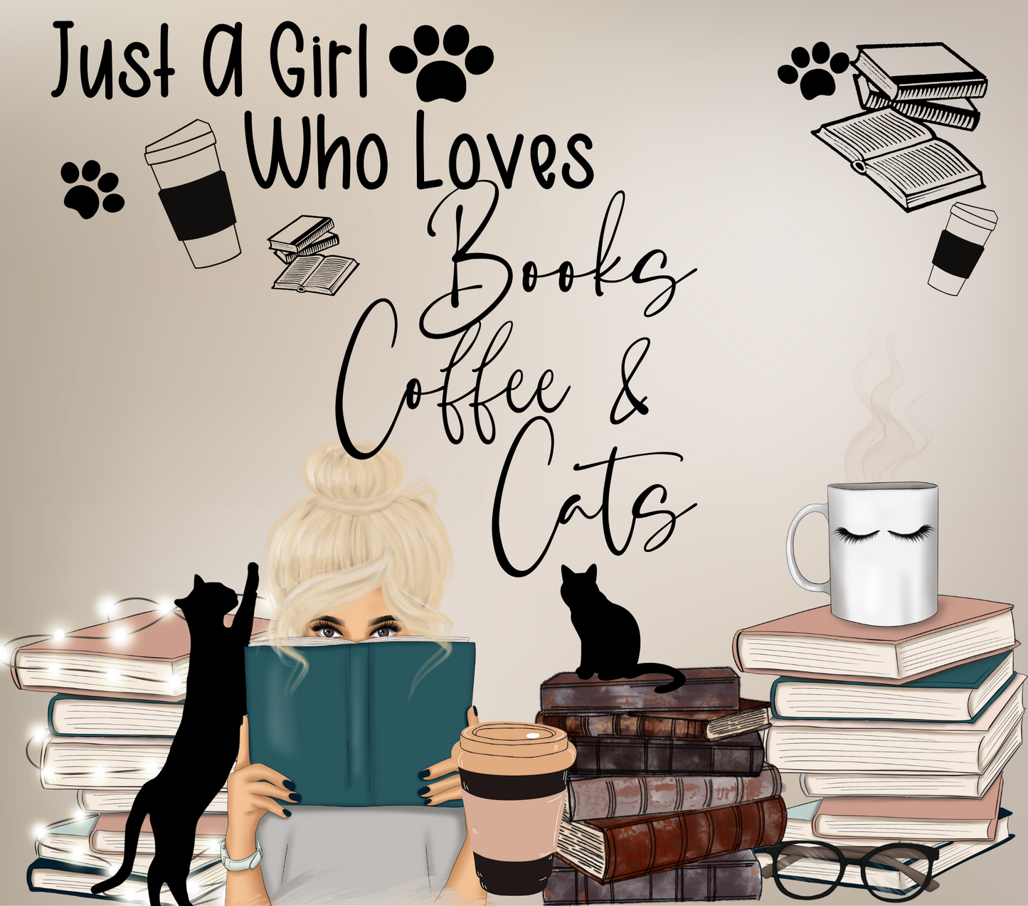 Just a girl who loves books, coffee and cats tumbler