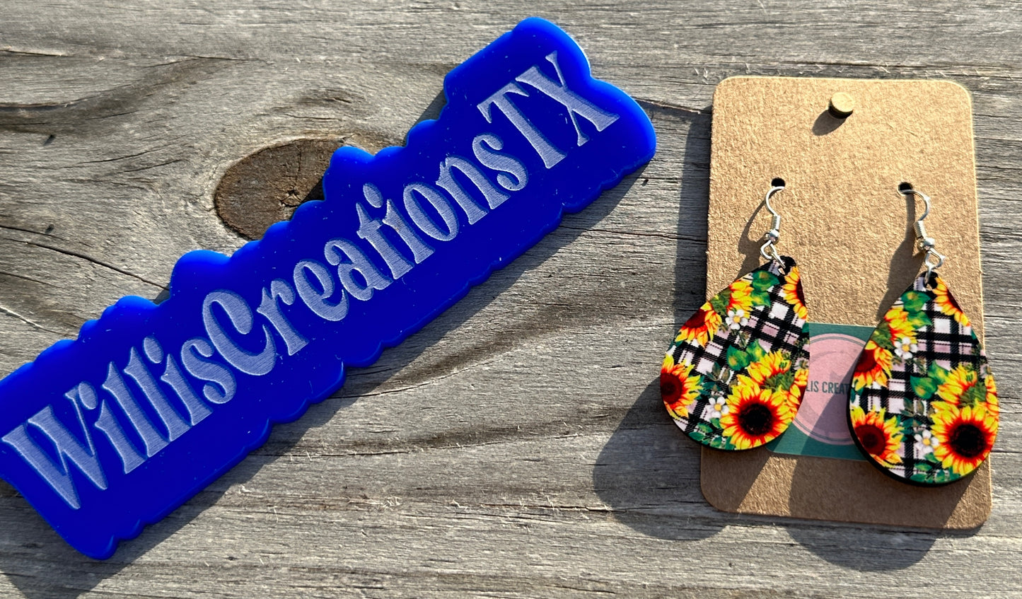Sunflower Plaid Earrings
