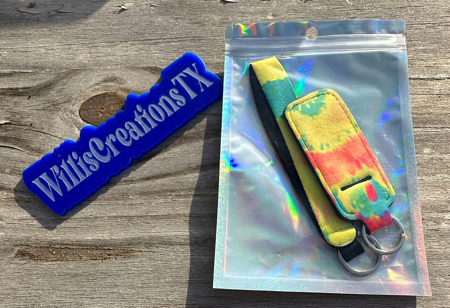 Tye Dye Chapstick Holder and Keystrap