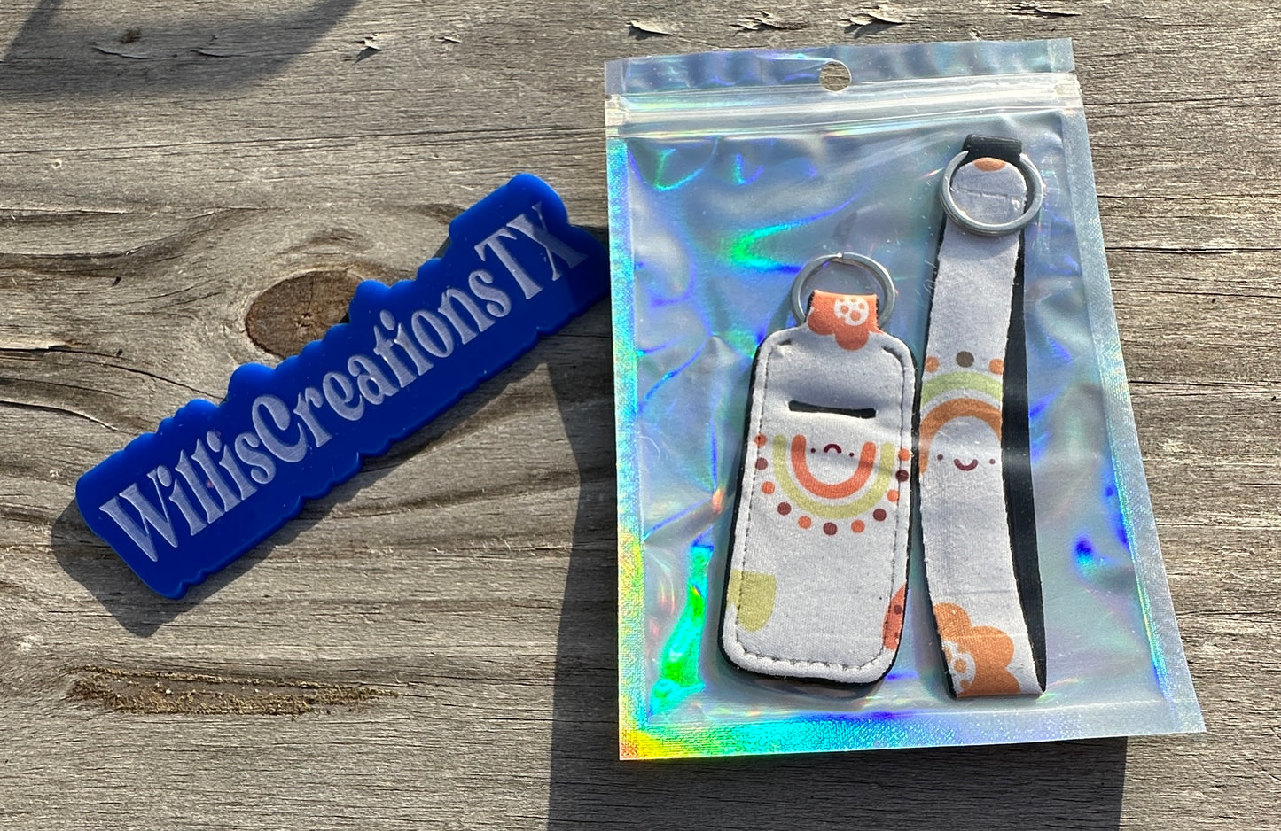 Rainbow Chapstick Holder and Keystrap