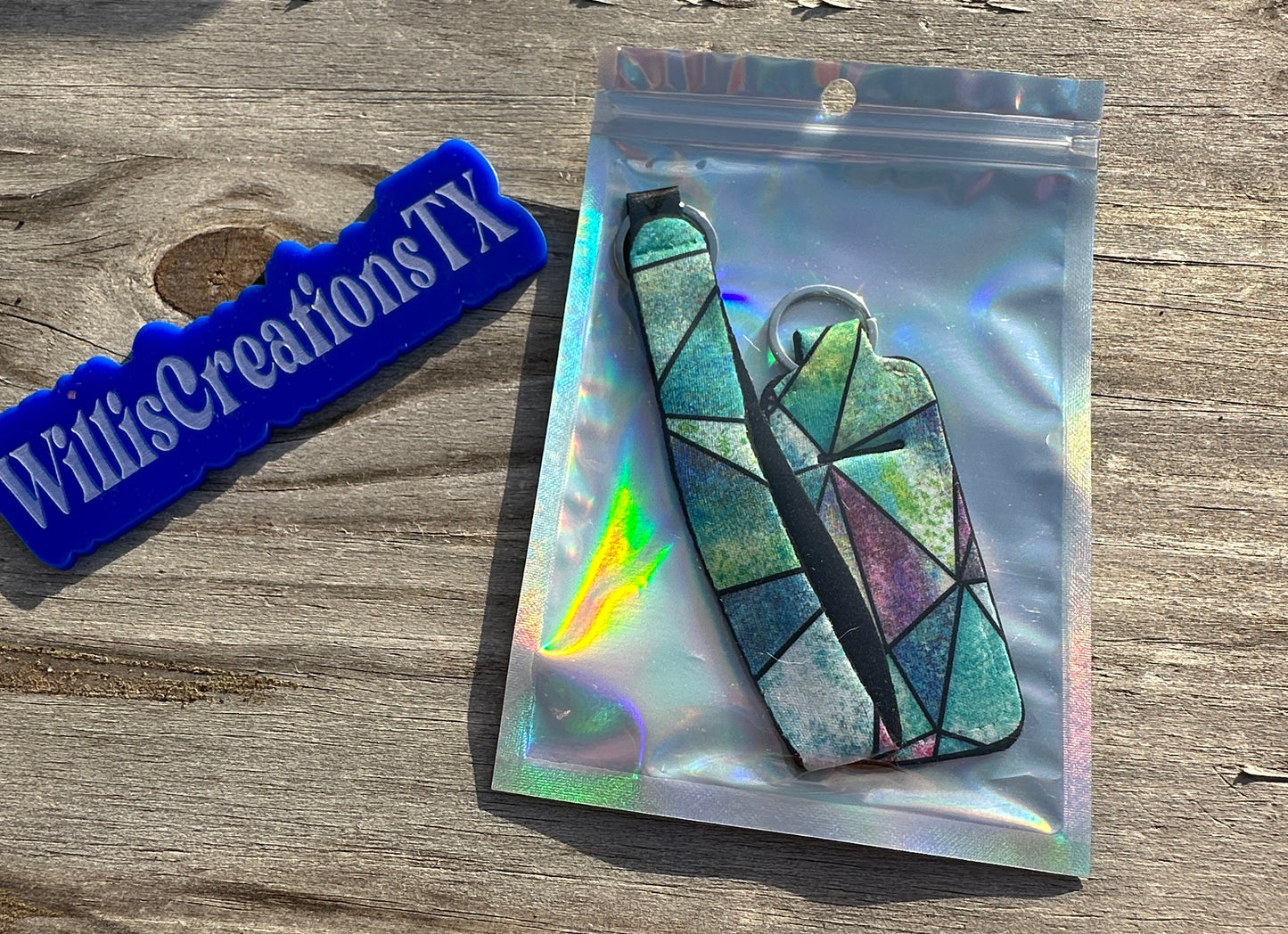 Stained Glass Chapstick Holder and Keystrap