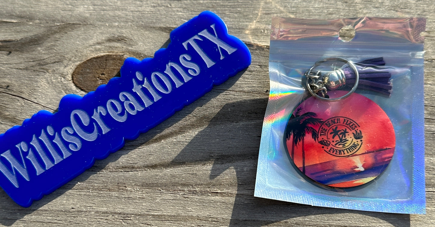 The Beach Fixes Everything Keychain