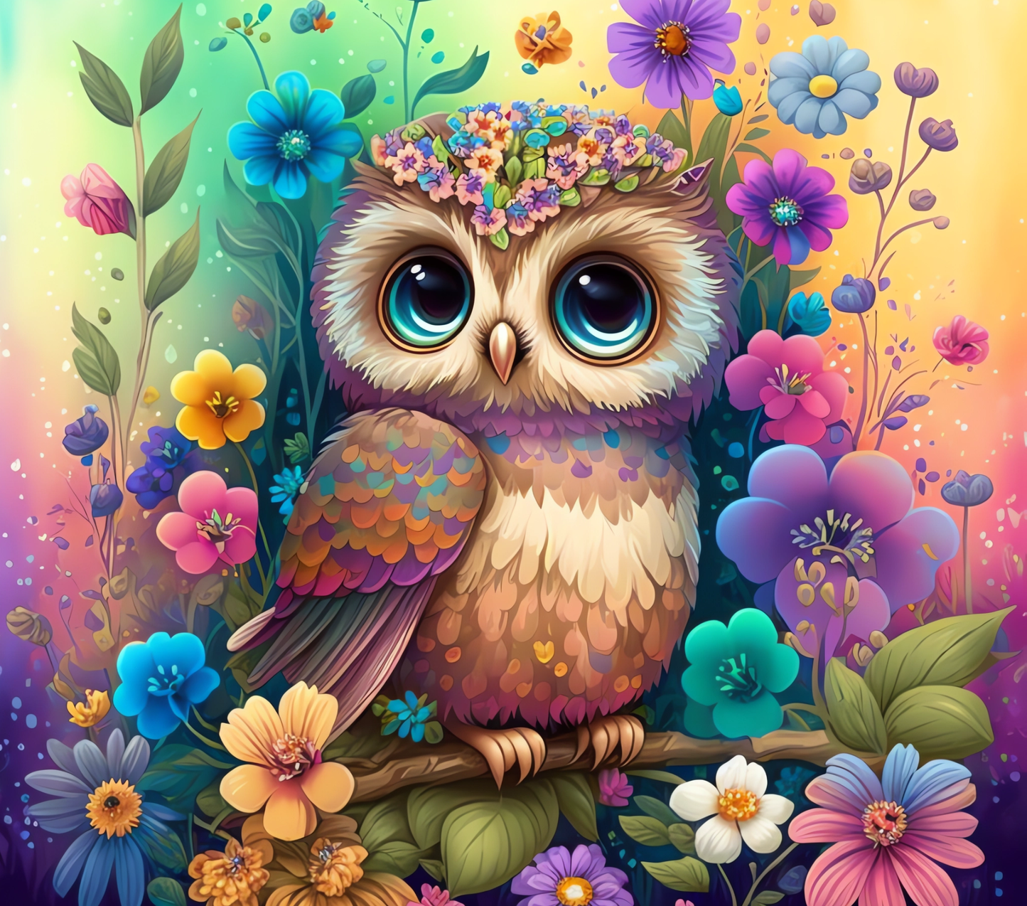 Colorful Owl Tumbler