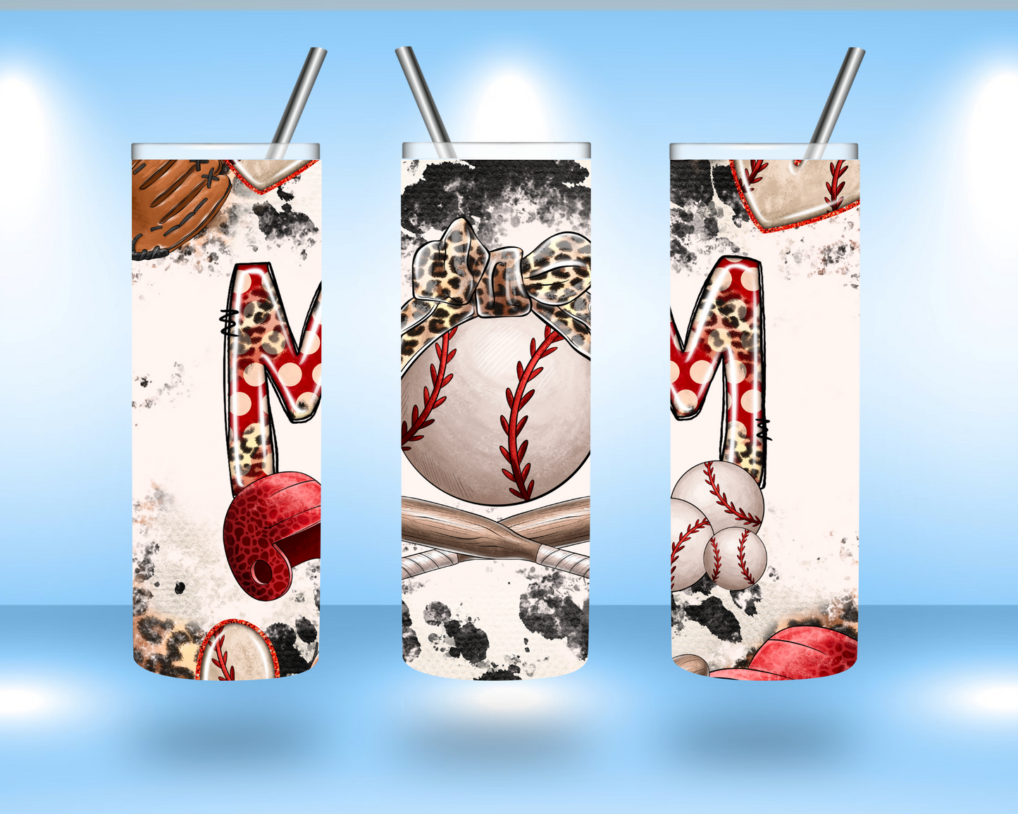 Red Polka Dot Baseball Mom