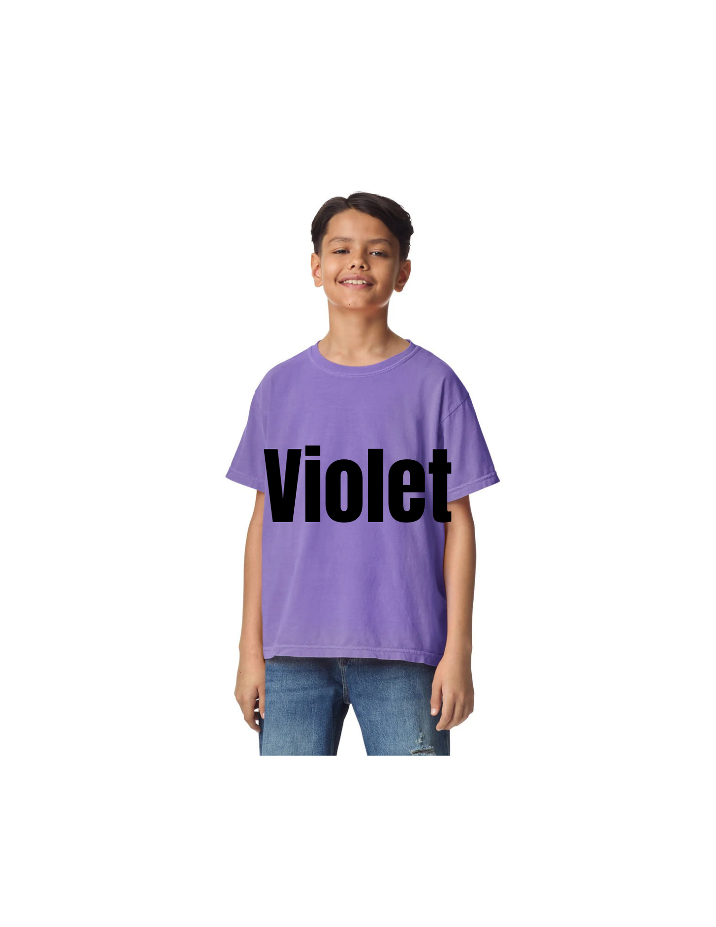 Custom Youth Comfort Colors 9018 T-Shirt | Personalized DTF Printed Kids Tee | Garment Dyed Vintage Style Heavyweight Cotton Shirt