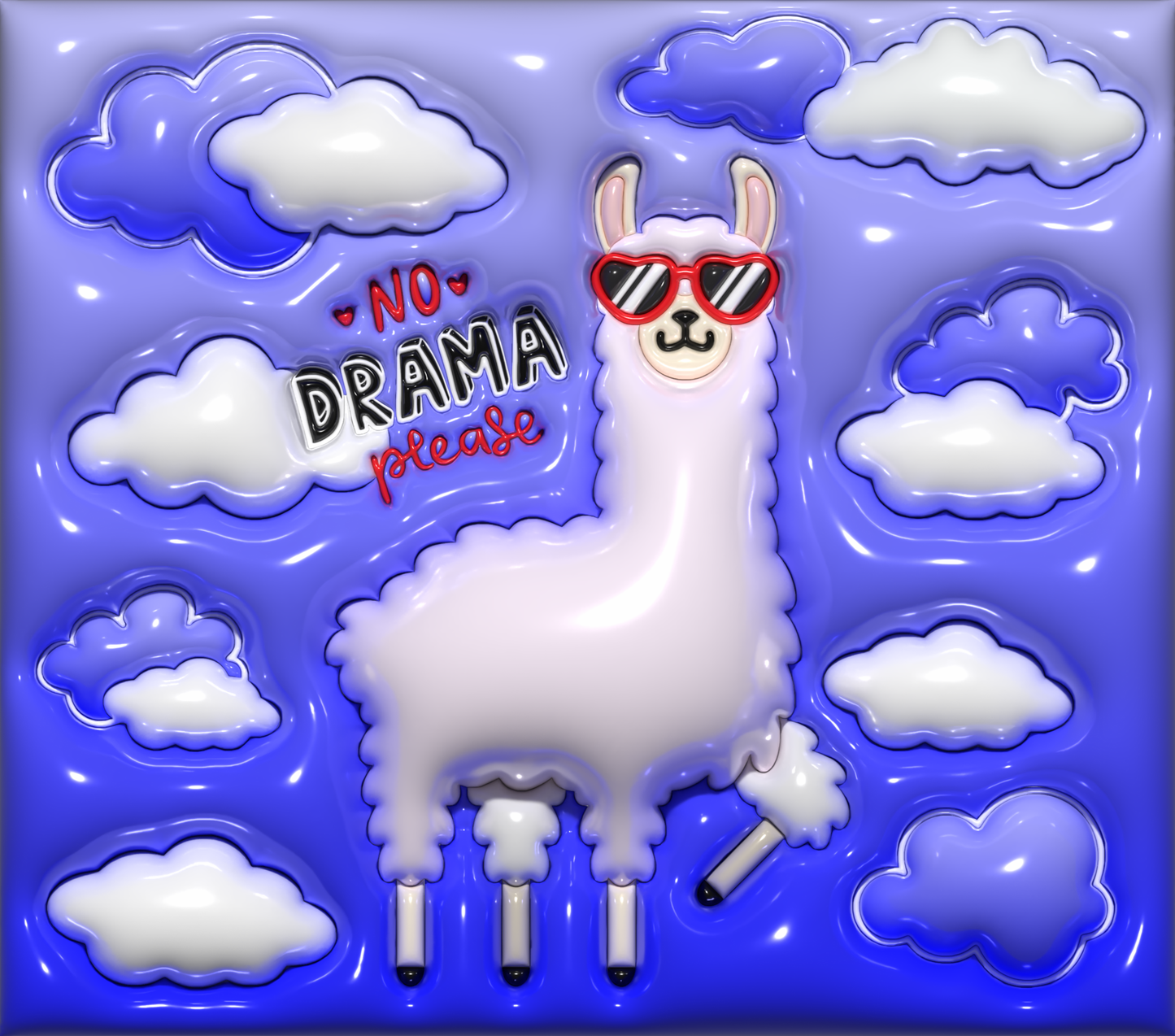 No Drama Llama Puff Tumbler