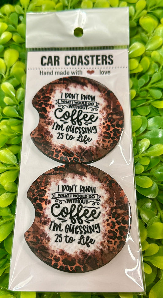 Without Coffee Car Coasters (set of 2)