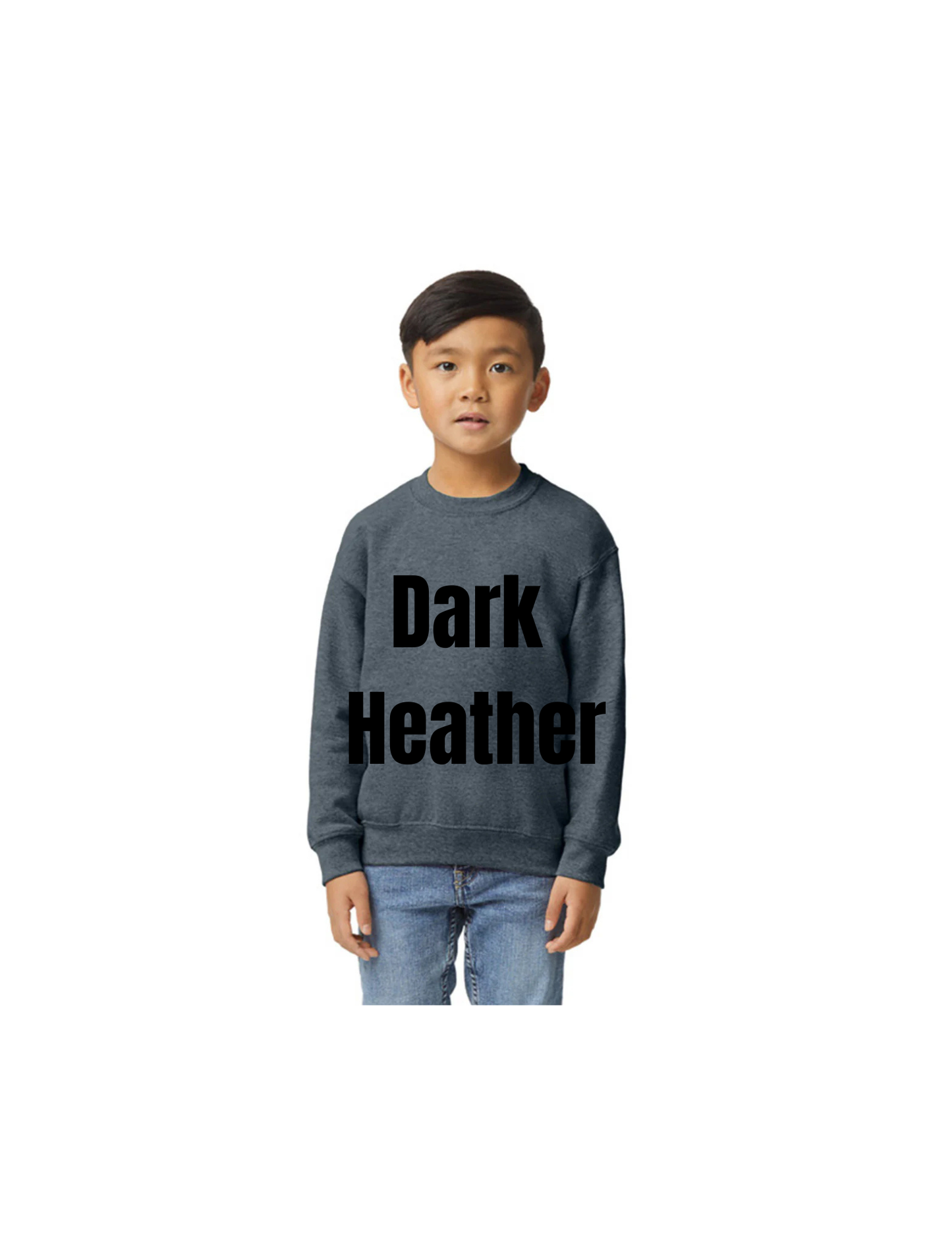 Custom Youth Crewneck Sweatshirt – Heavy Blend DTF Printable Kids Pullover Sweatshirt | Soft Brushed Interior Comfort Fit