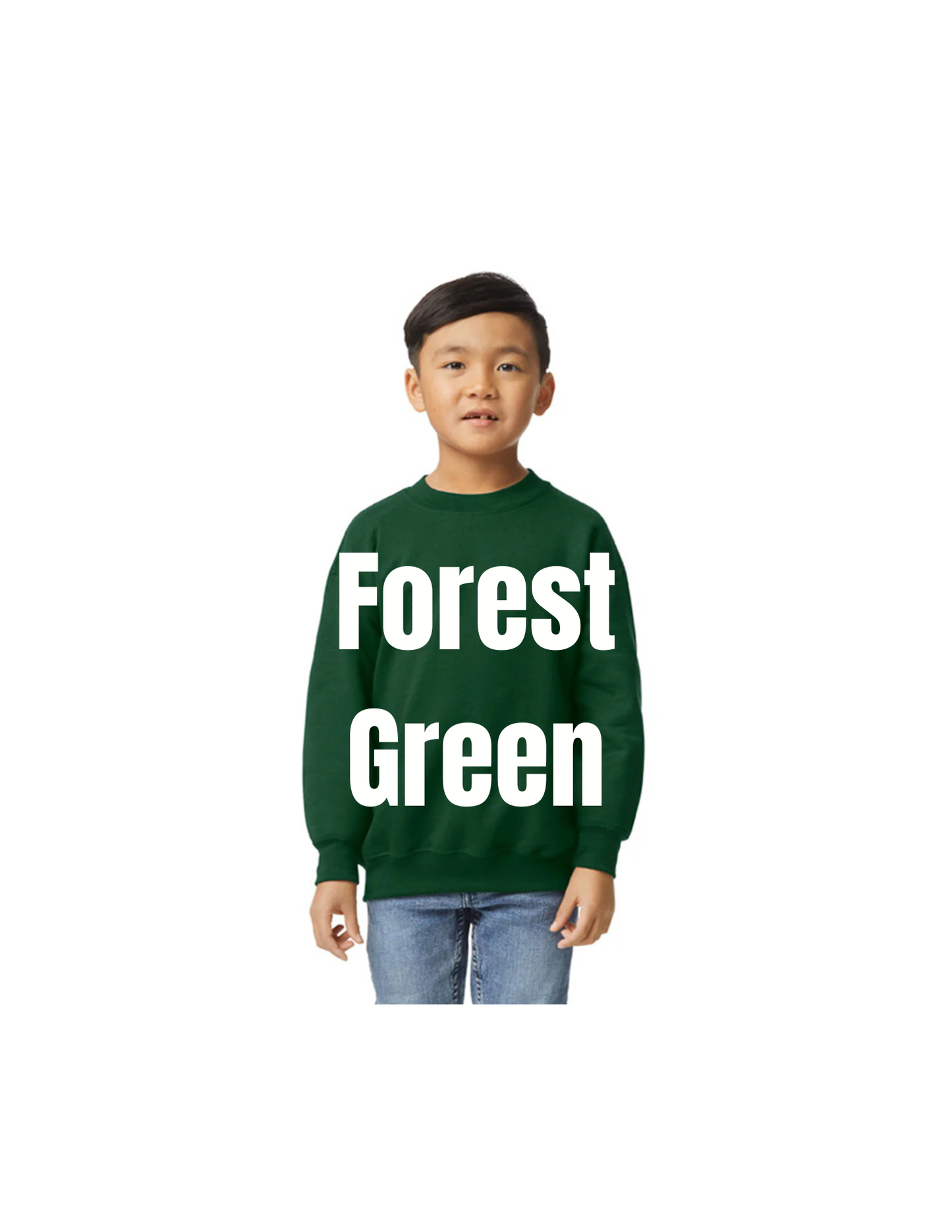 Custom Youth Crewneck Sweatshirt – Heavy Blend DTF Printable Kids Pullover Sweatshirt | Soft Brushed Interior Comfort Fit