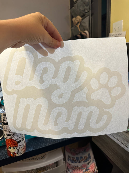 Dog Mom Screen Print White