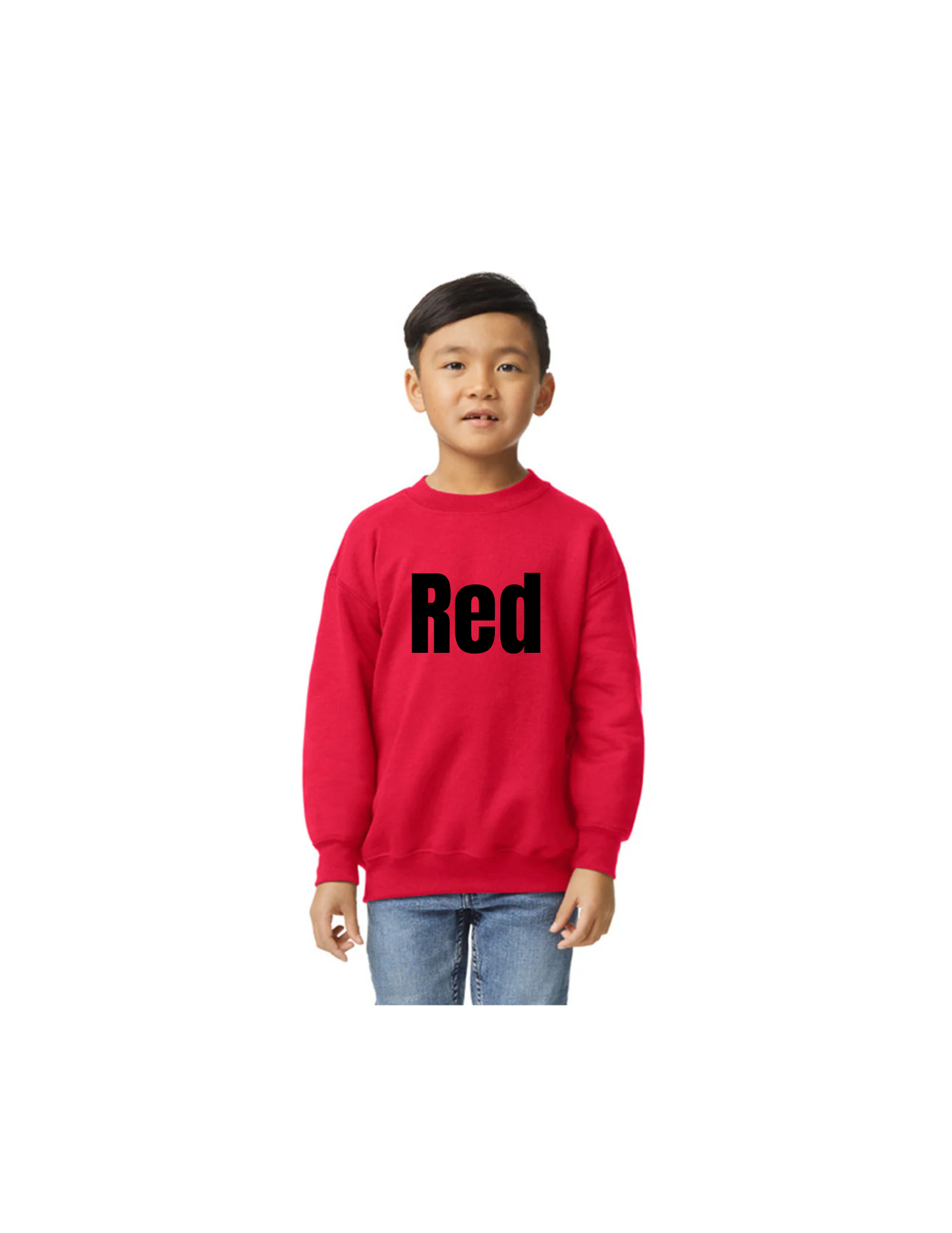 Custom Youth Crewneck Sweatshirt – Heavy Blend DTF Printable Kids Pullover Sweatshirt | Soft Brushed Interior Comfort Fit