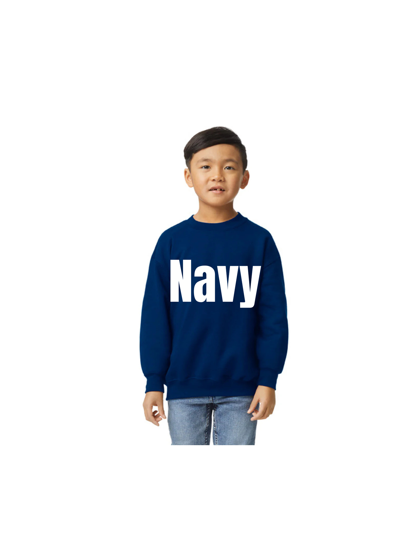 Custom Youth Crewneck Sweatshirt – Heavy Blend DTF Printable Kids Pullover Sweatshirt | Soft Brushed Interior Comfort Fit