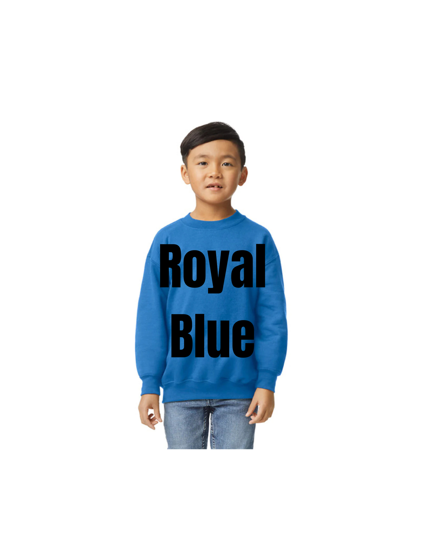 Custom Youth Crewneck Sweatshirt – Heavy Blend DTF Printable Kids Pullover Sweatshirt | Soft Brushed Interior Comfort Fit