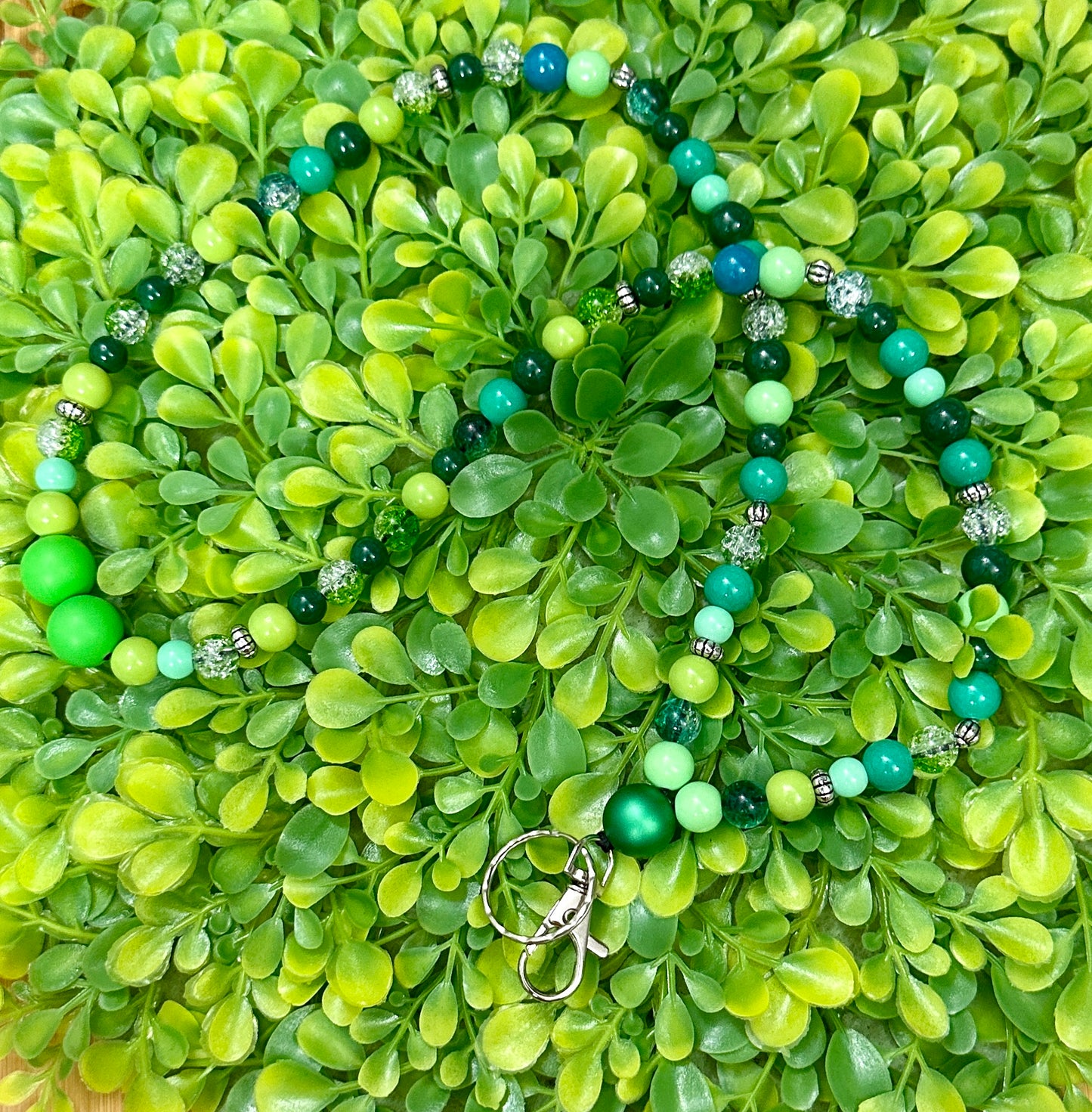 Green Full Beaded Lanyard