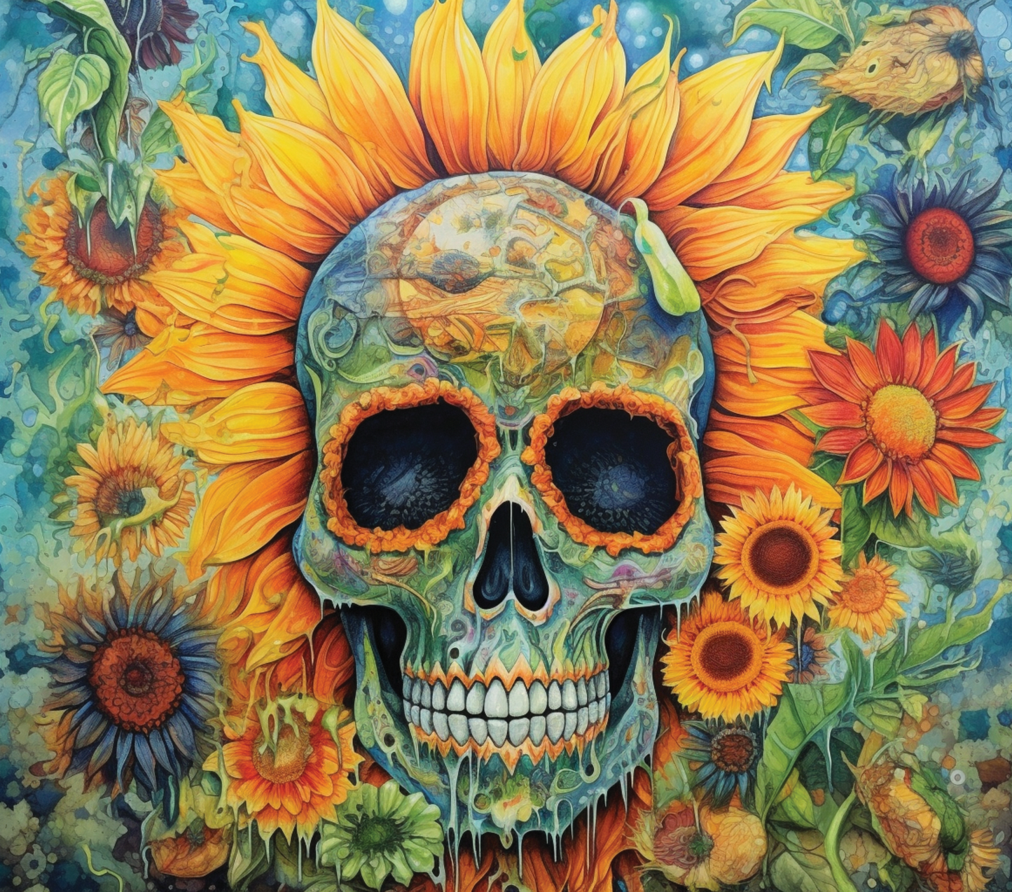 Sunflower Skull Tumbler