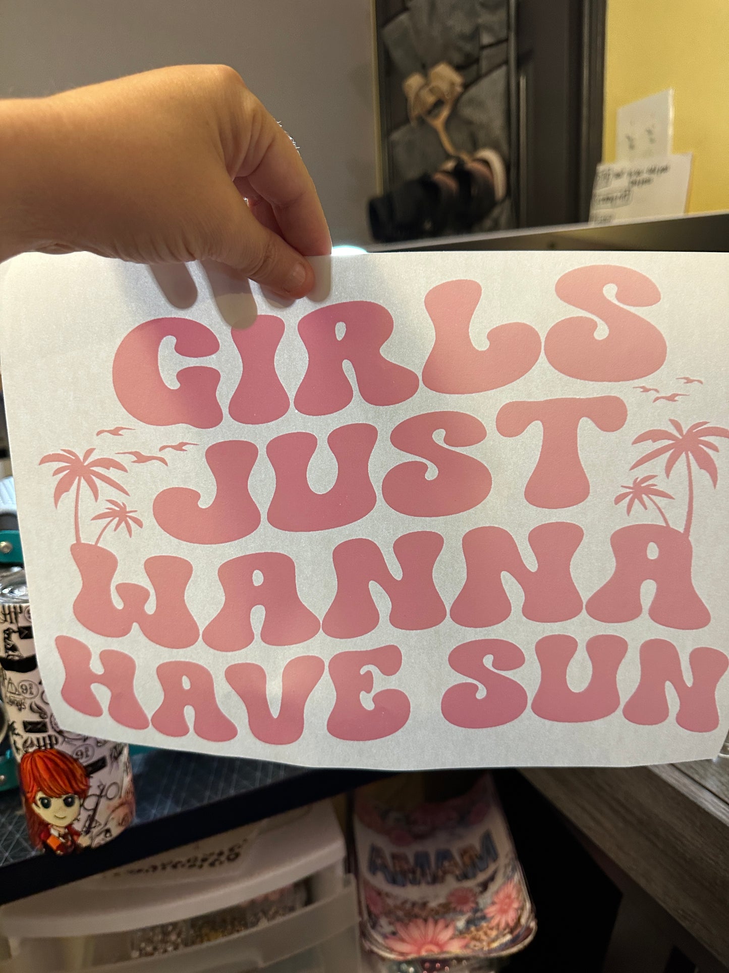 Girls Just Wanna Have Sun Hot Pink Screenprint