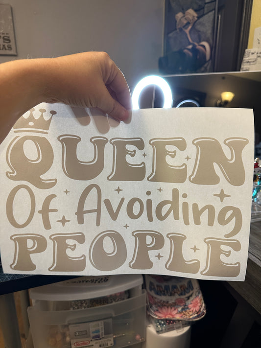 Queen of Avoiding People Black Screenprint