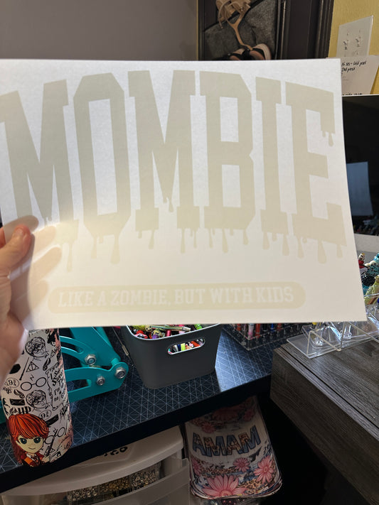 Mombie White Screenprint