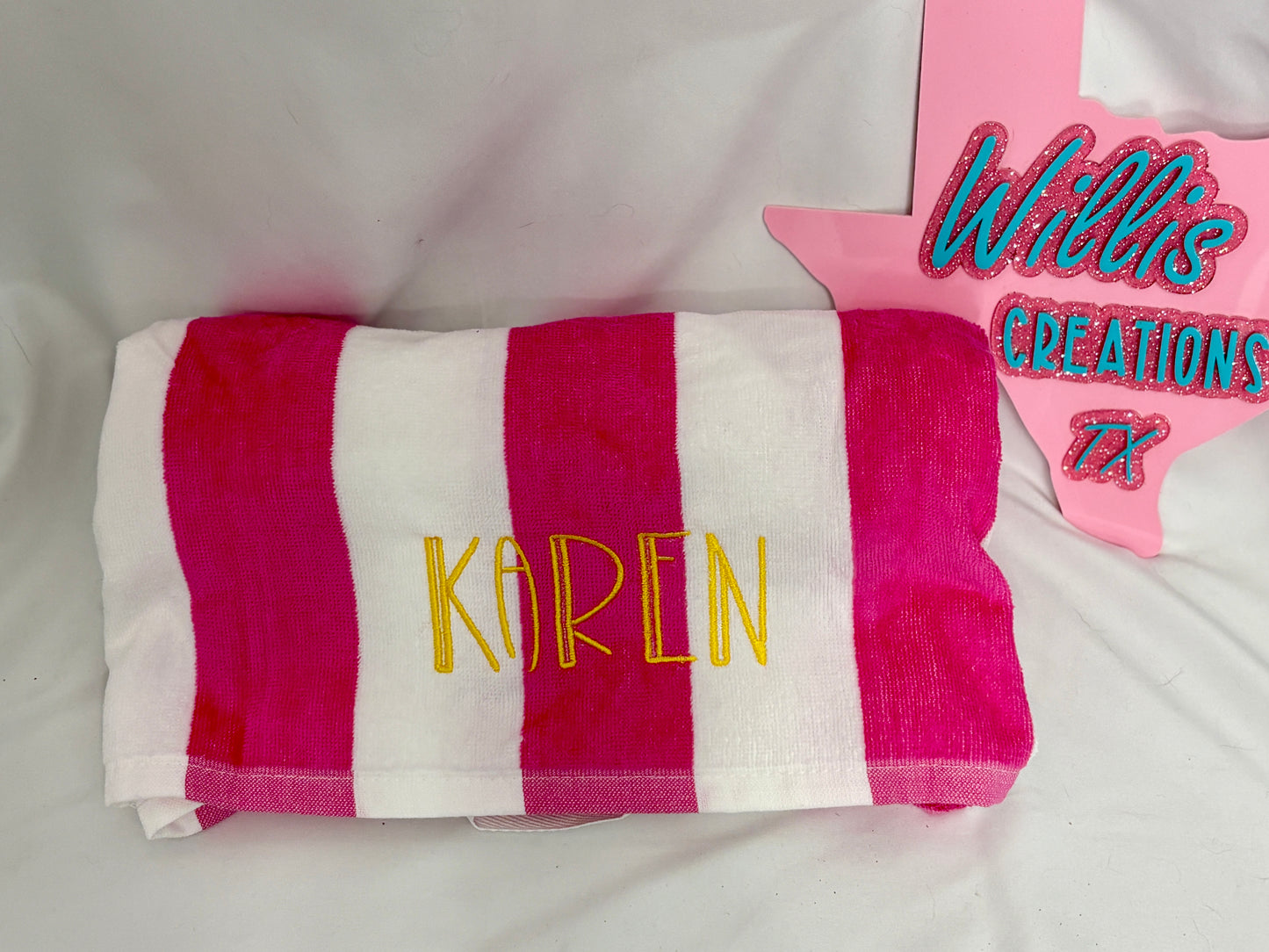 Custom Name Embroidered Beach Towel – Personalized Monogram Sand Free Quick Dry Pool Towel Gift
