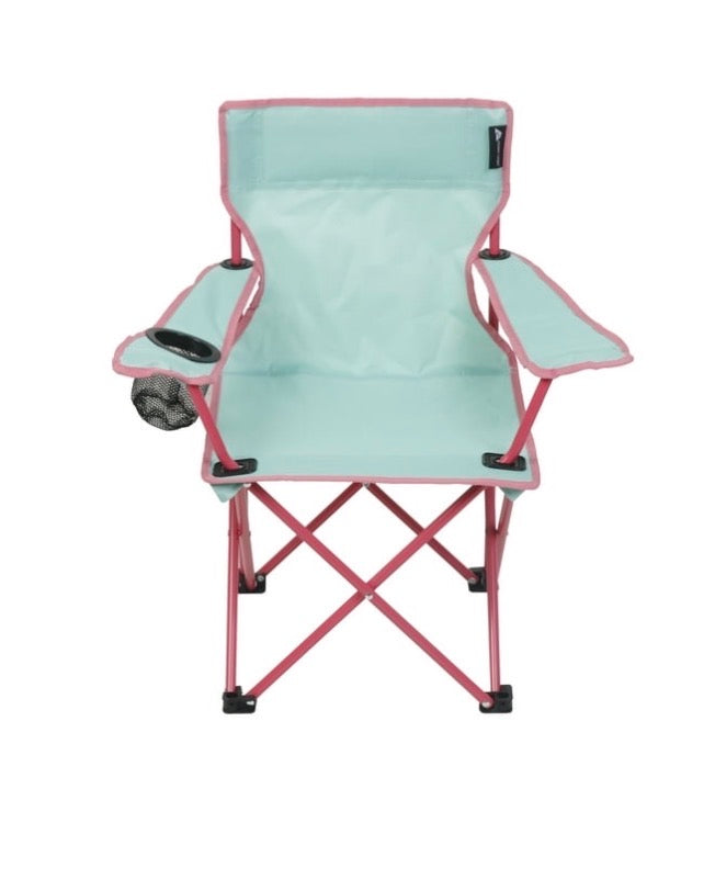 Personalized Kids Camping Chair with Embroidered Name – Foldable Child Camp Chair with Cup Holder & Carry Bag