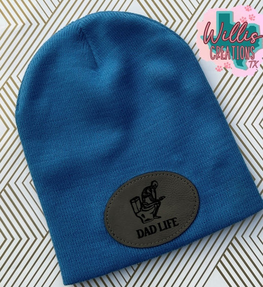 Adult Unisex Knit Beanie with Personalized Patch