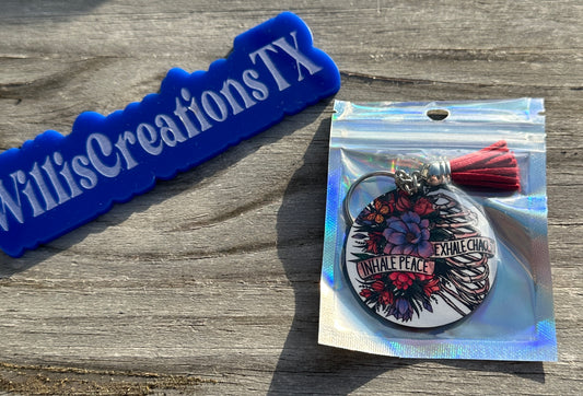 Inhale Peace Keychain