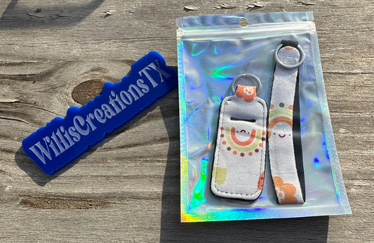 Rainbow Chapstick Holder and Keystrap