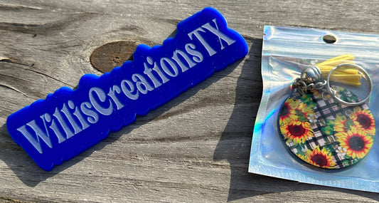Sunflower Plaid Keychain