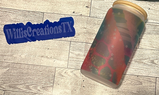 Rainbow Leopard Glass Can